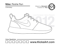 Entdecke klassische und moderne schuhe. Nike Roshe Run Sneaker Coloring Pages Created By Kicksart
