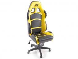 Fk Automotive Tuning Shop Office Chair Illustration about yellow and black chairs standing near white office tables in a glass wall room.