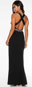 Petite Black Embellished Cross Back Fishtail Maxi Dress Backless Dress Formal Fishtail Maxi Dress Petite Fashion