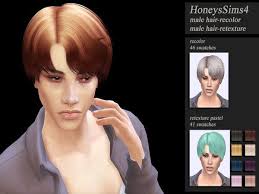 honeyssims4 retexture hair male ade jungkook mesh required sims 4 hair male hair styles sims 4
