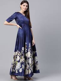 Free shipping on many items. Aks Women Navy Blue White Digital Floral Print Maxi Dress