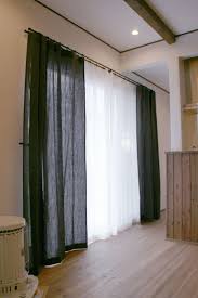 愛知県春日井市 チャコールグレーのリネンカーテン リネンカーテン トレジュール 麻や綿のオーダーカーテン カーテン リネン カーテン カーテン グレー