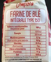 Farine De Ble Integrale Type 150 La Selection Des Comptoirs 100g