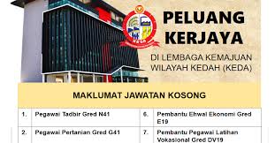 See more of jawatan kosong kedah on facebook. Jawatan Kosong Di Lembaga Kemajuan Wilayah Kedah Keda 38 Kekosongan Jawatan Jobcari Com Jawatan Kosong Terkini