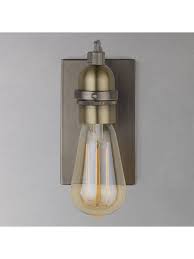 John Lewis Partners Bistro Bulb Wall Light Antique Brass Wall Lights Wall Lights Antique Brass Bulb