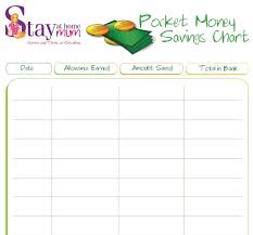 pocket money savings chart stay at home mum savings