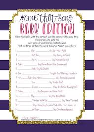 Instant Download Printable Girl Baby Shower Game Name That Song Game Pink And Purple Girl Baby Shower Game Baby Shower Game Girl Baby Shower Songs Baby Shower Purple