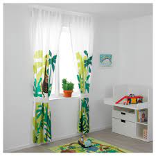 Djungelskog Curtains With Tie Backs 1 Pair Monkey Green 47x98 Ikea Kids Curtains Children Room Boy Boy Room