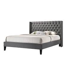 5 out of 5 stars (4) 4 reviews $ 309.99 free shipping favorite add to more colors tall tufted custom bed headboard curvy california king queen full twin lucite leg glam velvet platform adjustable bed frame custom made. Pacifica King Size Tufted Upholstered Platform Bed In Gray Alt K6512 Gry
