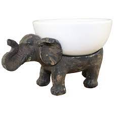 Painted in the classic 'samur' style replica 15th century ottoman design. Elephant With Ceramic Bowl