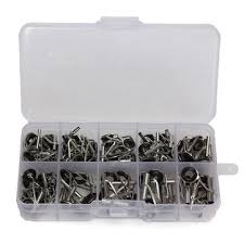 80 Pcs Fishing Rod Pole Guide Tip Top Ring Eye Repair Kit 10 Sizes Steel Rod Guide