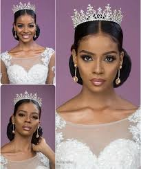 Natural Hair Brides With Crown Wedding Hairstyles In 2020 Natural Hair Bride Natural Wedding Hairstyles African Wedding Hairstyles