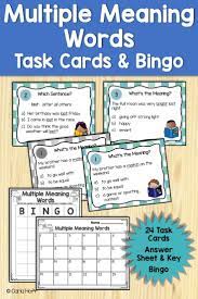 Say Goodbye To Grammar Worksheets And Give Your Third Grade Fourth Grade Or Homeschool Students Lo Multiple Meaning Words Task Cards Language Arts Task Cards
