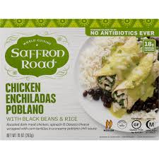 Enchiladas are also traditionally made with corn tortillas. Saffron Road Chicken Enchiladas Poblano 10 Oz Walmart Com Walmart Com