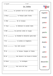 French Present Tense Regular Verbs Practice Learn French French Worksheets French Classroom