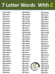 Are you trying to come up with a list of 7 letter words starting with c. 7 Letter Words With C Vocabularypoint Com