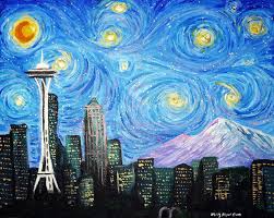 He sent a letter to his brother, theo, that said: My Own Version Of Van Gogh S Starry Night Over The Beautiful City Of Seattle I Started It Just For My Own Starry Night Art Starry Night Starry Night Van Gogh