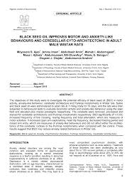We use only the best nigella sativa seeds and our oil is guaranteed to be 100% pure our black seed oil is cold pressed in ny from imported fresh seed. Pdf Black Seed Oil Improves Motor And Anxiety Like Behaviours And Cerebellar Cyto Architectonic In Adult Male Wistar Rats