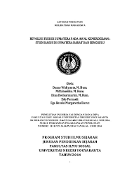 Pada awal kemerdekaan, indonesia diterpa krisis ekonomi yang hebat. Kover Payung Revolusi Fisik Di Sumatera Pada Awal Kemerdekaan 2014