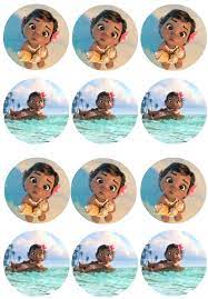 I Just Finished Creating Some Invitations For Disney S Newest Upcoming Movie Moana So Decided To Create Moana Cupcake Toppers Moana Cupcake Moana Themed Party