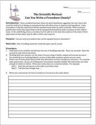 Scientific Method Can You Write A Clear Lab Procedure Scientific Method Scientific Method Middle School Scientific Method Worksheet