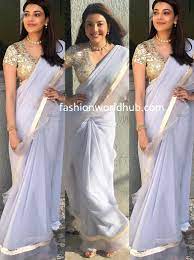 Kajal agarwal in saree, kajal agarwal images in transparent saree,kajal agarwal in silk saree, kajal agarwal backless saree blouse,kajal agarwal in wedding saree,kajal in red,blue,green,white sarees. Kajal Aggarwal In A Ruffle Saree Fashionworldhub