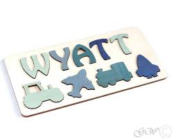 Custom wooden puzzles for toddlers. Personalized Name Puzzle With Symbols Name Puzzles For Etsy Name Puzzle Toddler Gifts Boys Room Gift