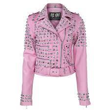 Pink Studded Kill Star Leather Jacket Studded Jacket Leather Jacket Pink Leather Jacket