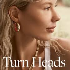 Gorjana New 18k Shiny Gold Plated Brass Lightweight Paseo Enamel Hoops in  Pink