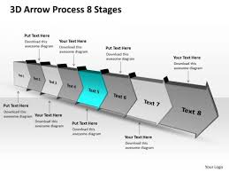3d Arrow Process 8 Stages Business Flow Chart Free