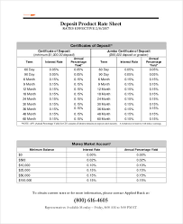 Rate Sheet Template 11 Free Sample Example Format