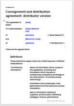 Consignment Distribution Agreement Template For A Distributor