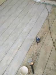 Plywood Floor Drew Lines For Boards And Dry Brush Painted With White Chalk Paint House Flooring Flooring Painted Plywood Floors