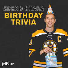 The boston bruins are one of the national hockey league's original six teams along with the montreal canadiens, toronto maple leafs, . Boston Bruins Celebrate Zdeno Chara S Birthday By Putting Your Knowledge To The Test With Birthday Trivia Presented By Jetblue Https Bbru In 3d7u5sp Facebook