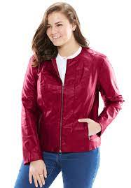 Faux Leather Jacket Women S Plus Size Clothing Faux Leather Jacket Women Leather Jacket Style Jackets For Women