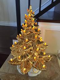 Vintage Gold Leaf Ceramic Christmas Tree Vintage Ceramic Christmas Tree Ceramic Christmas Trees Vintage Christmas Tree