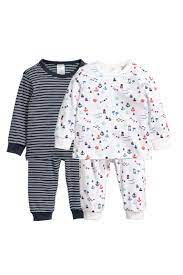 2 li pijama beyaz desenli cocuk h m tr pijama kiyafet bebek
