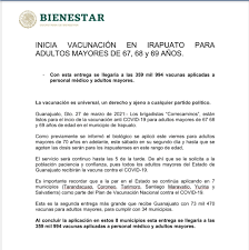 Usuarios de redes sociales han reportado que la página está caída, por lo. Vacunacion Anticovid En Irapuato Sera Para Adultos Mayores De 67 Anos