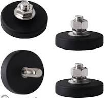 4Pcs Rubber Coated Magnet with Bolt, Heavy Duty Magnet M6 Male Thread,  Strong Mounting Magnets for Mount Lights, Cameras, Van and Other Equipement