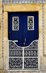 Blue Door With Fancy White Railings By Juliedawnfox Cool Doors Doors Unique Doors
