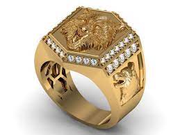 Retro forest gold & silver wolf ring. 3d Wolf Ring Cgtrader