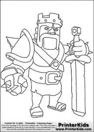 Clash Of Clans Barbarian King Coloring Page In 2020 Coloring Pages Clash Of Clans Colouring Pages