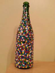 Wine Bottle Polka Dots Glass Bottles Art Wine Bottle Art Painted Glass Bottles