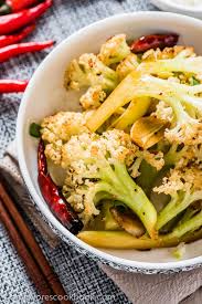 Once the veggies are cooked through, push to one side of pan and add. Szechuan Style Stir Fried Cauliflower Vitamin Sunshine Cauliflower Dishes Cauliflower Stir Fry Fried Cauliflower