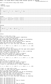 Love Song Lyrics For Fell I N Love With A Boy Joss Stone With Chords