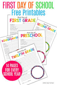 All about me worksheet first grade : All About Me On The First Day Of School Free Printables For Every Year Sunny Day Family