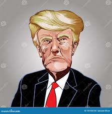 Donald Trump Caricature Charismatic Famous-Leute-Vektor-Illustration  Redaktionelles Stockbild