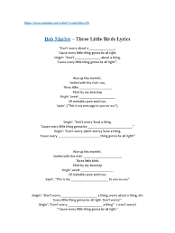 Read or print original three little birds lyrics 2021 updated! Cancion Three Little Birds British Pop Songs British Songs