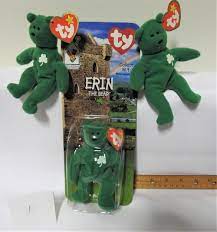 Sold Price Vintage Ty Beanie Babies Toy Retired Erin The Bear Rare Error Tags October 5 0120 1 00 Pm Cdt