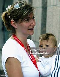 Gaby Weiss, the girlfriend of German cyclist Jan Ullrich holds their...  News Photo